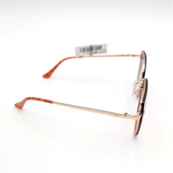 Aire Amor Cat Eye Sunglasses Glitter Rim Bright Gold Shimmer/Brown Grad One Size - Picture 6 of 9